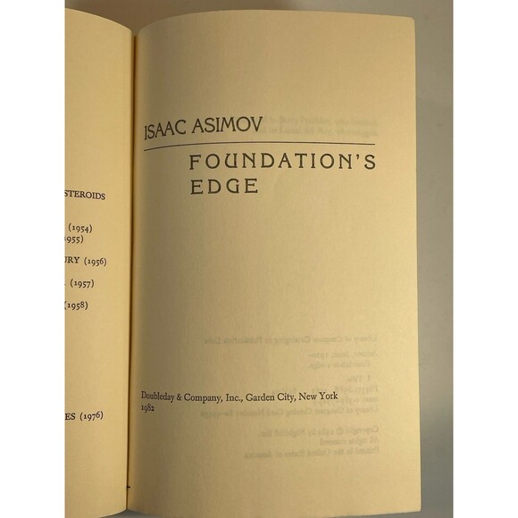 Foundation's Edge by Isaac Asimov Hardcover No DJ FIRST EDITION 1st Print (1982) - Picture 7 of 8
